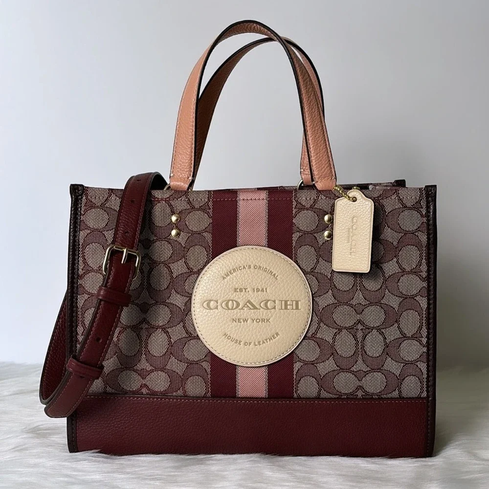 NWT Coach Dempsey Carryall In Signature Jacquard With Stripe And Coach Patch - Picture 1 of 10